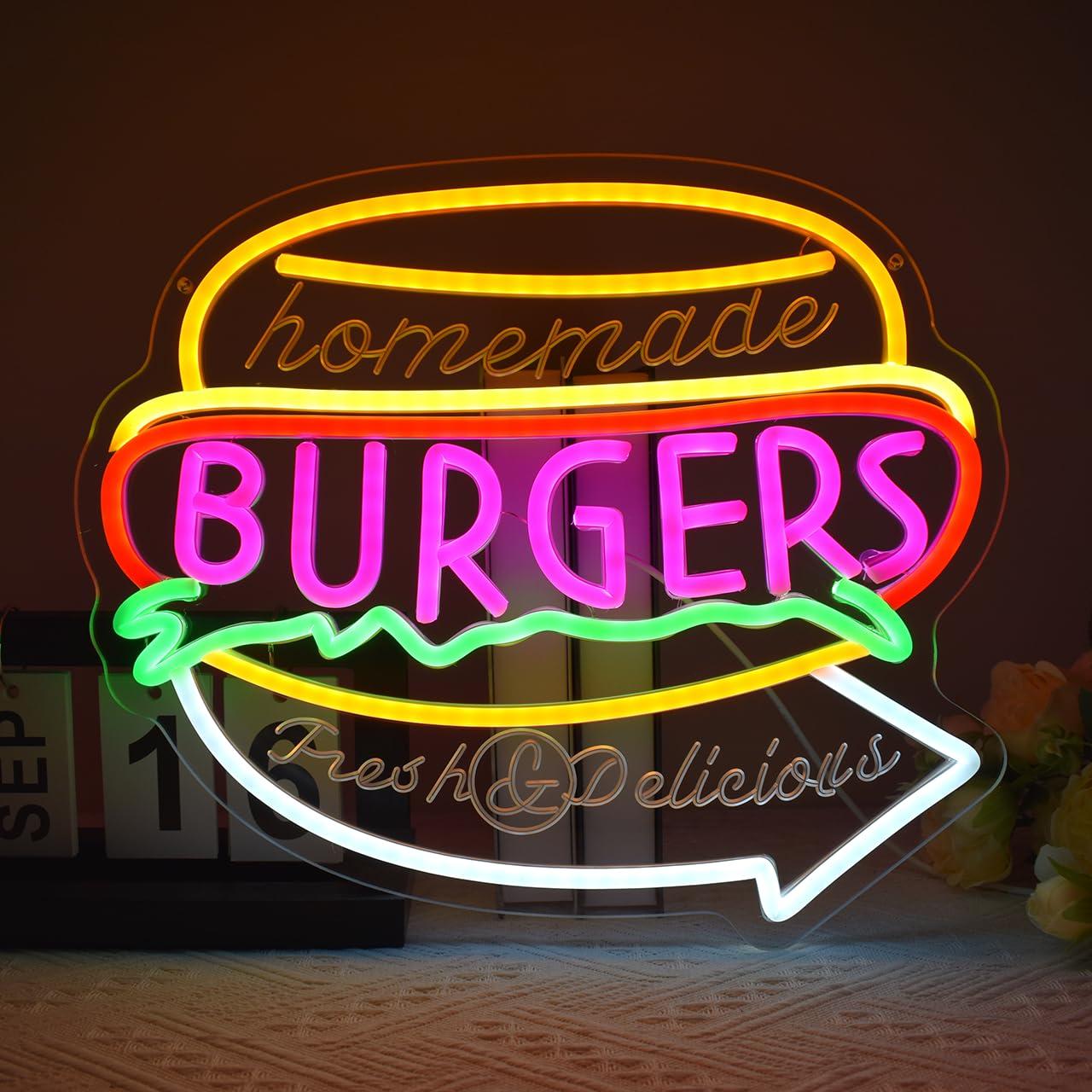 Homemade Food Snacks - Ev Yapımı Burger Neon Tabelası USB