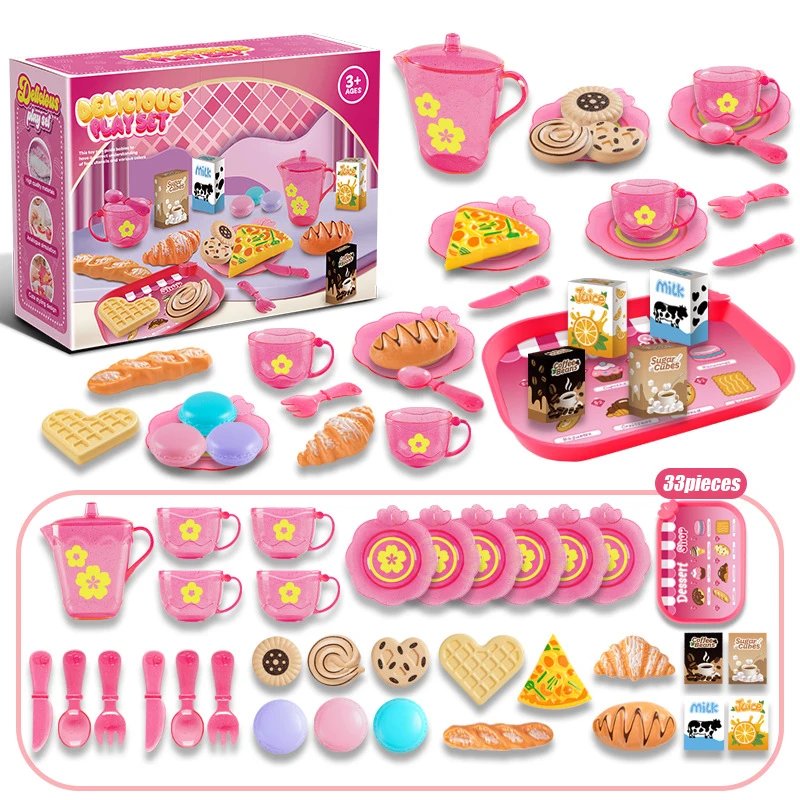 Food Snacks For Kids Party - Küçük Kızlar İçin Oyuncak Çay Seti