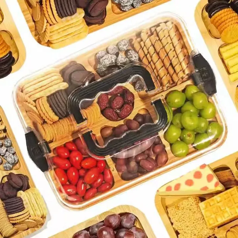 Food Snacks For Camping - Ahşap Peynir Tabağı Atıştırmalık Tepsisi Piknik