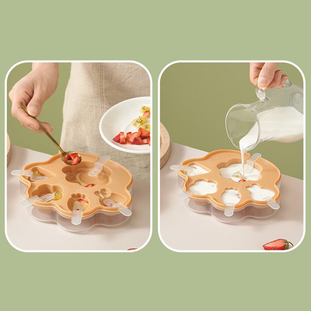 Homemade Food Snacks - Silikon Buz Kalıbı Kapaklı Buzlu Dondurma