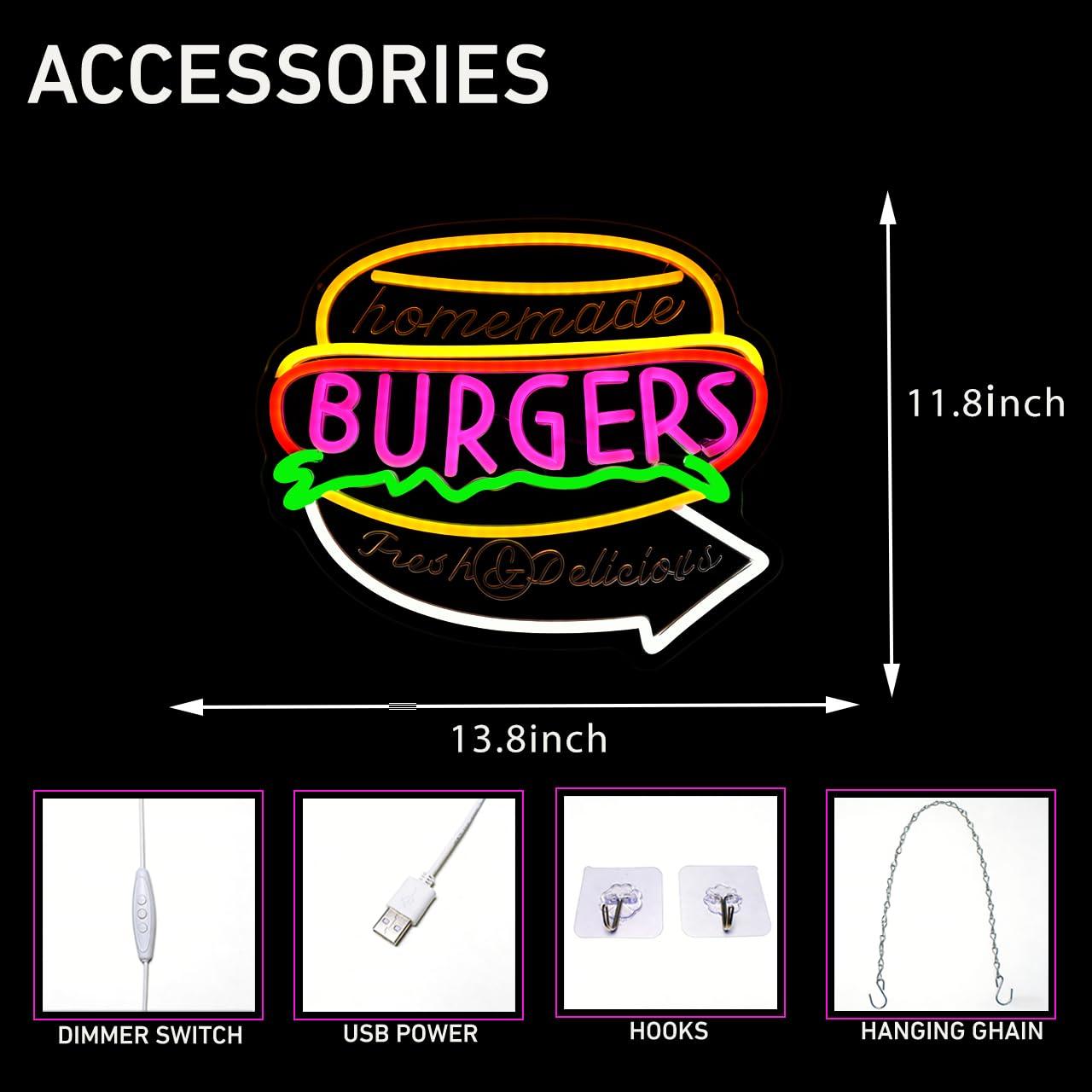 Ev Yapımı Burger Neon Tabelası - Homemade Food Snacks incelemesi ve fiyatı