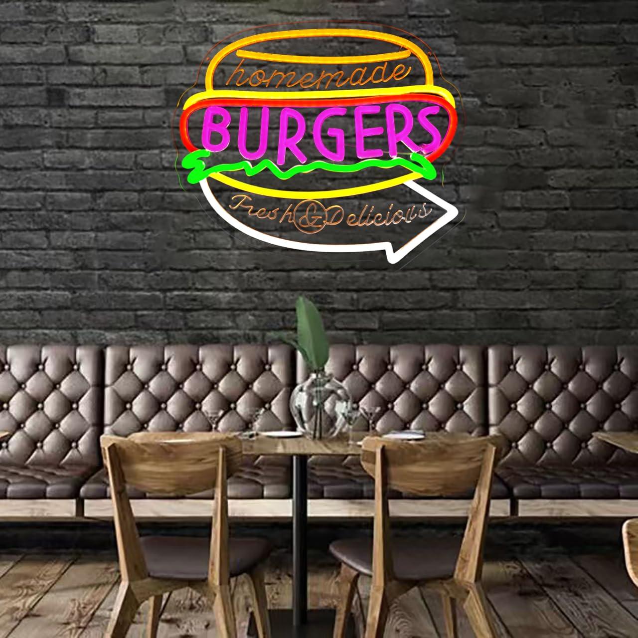 Ev Yapımı Burger Neon Tabelası - Homemade Food Snacks incelemesi ve fiyatı