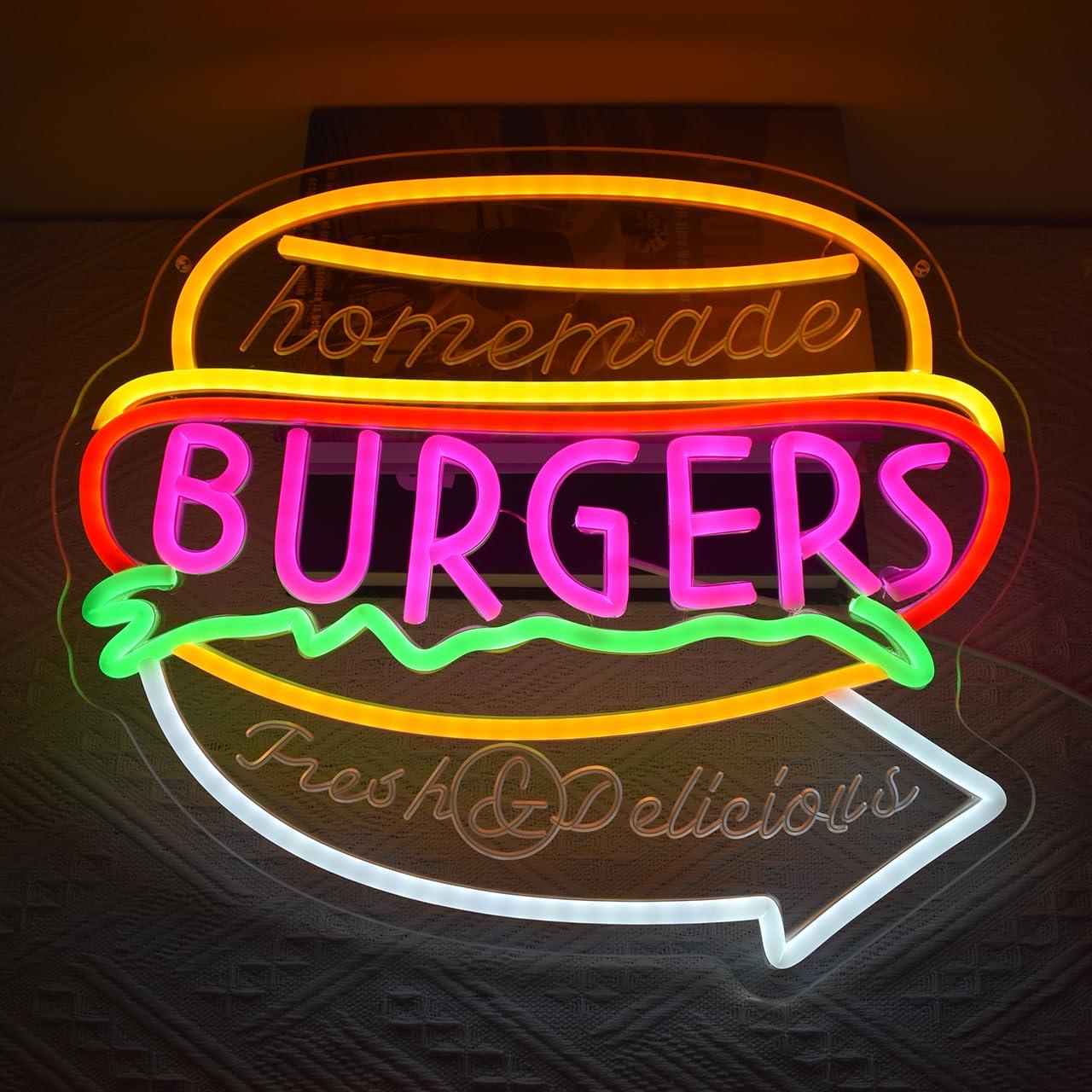 Ev Yapımı Burger Neon Tabelası - Homemade Food Snacks incelemesi ve fiyatı